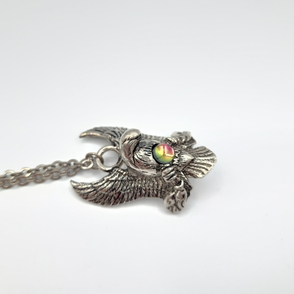 Majestic Silver Eagle Pendant Necklace - Vintage 90s - Picture 12 of 12
